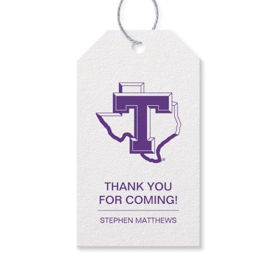 TSU | Bold Purple T Over Texas Gift Tags
