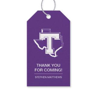TSU | Bold Purple T Over Texas Gift Tags