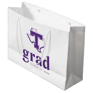 TSU | Bold Purple T Over Texas Large Gift Bag