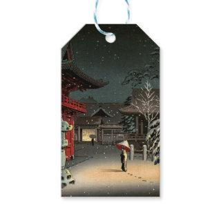 Tsuchiya Koitsu - Snow at Nezu Shrine Gift Tags