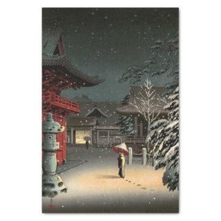 Tsuchiya Koitsu - Snow at Nezu Shrine Tissue Paper
