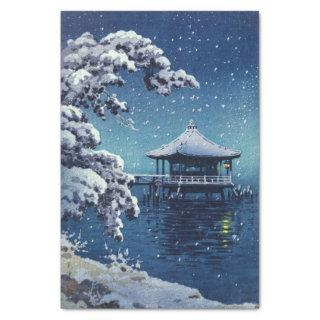 Tsuchiya Koitsu - Snow on the Ukimido at Katada Tissue Paper