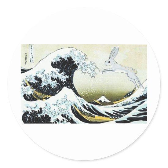 TSUNAMI BUNNY CLASSIC ROUND STICKER