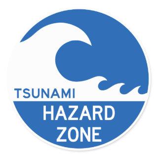 Tsunami Zone Classic Round Sticker