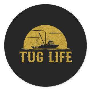 Tug Boat Funny Tugboat life Classic Round Sticker