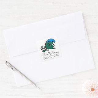 Tulane University Wave | Add Your Address Square Sticker