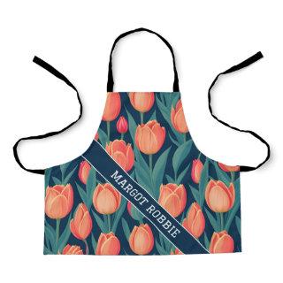 Tulip Retro Colorful Personalized Pattern Apron