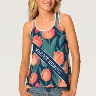 Tulip Retro Colorful Personalized Pattern Tank Top