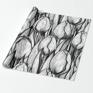 Tulips in black and white