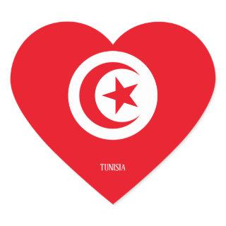 Tunisia Flag Splendid Patriotic  Heart Sticker