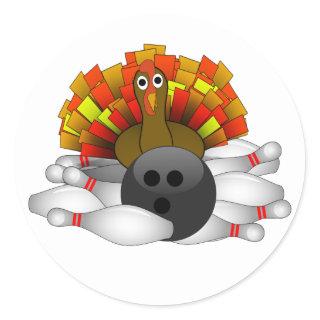 Turkey - Bowling Strike Classic Round Sticker