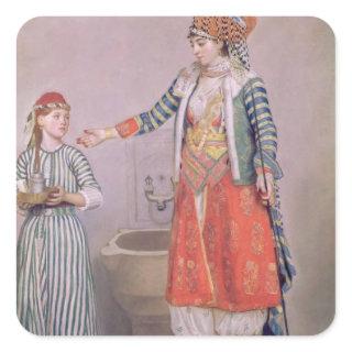 Turkish Woman with her Servant Square Sticker
