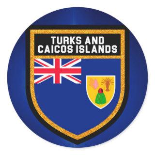 Turks And Caicos Flag Classic Round Sticker