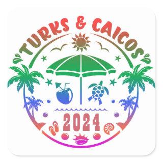 Turks and Caicos Islands: Turquoise Water Paradise Square Sticker
