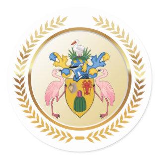 Turks & Caicos Coat Of Arms Classic Round Sticker