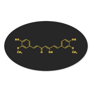Turmeric Curcumin Molecular Chemical Formula Oval Sticker
