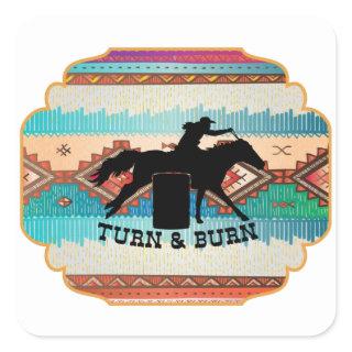 Turn & Burn Barrel Racing Quotes  Mouse Pad USB Ch Square Sticker