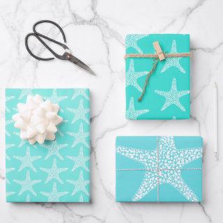 Turqoise Starfish Beach Summer Nautical Pattern     Sheets