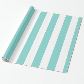 Turquoise and White Huge Stripe Pattern
