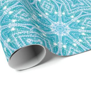 Turquoise Aqua Blue Silver Sparkle Effect