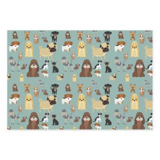 turquoise background dogs pattern  sheets