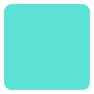 Turquoise Blue Green 40E0D0 - Option to Add Image Square Sticker