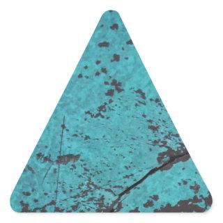 Turquoise Blue Rusted Triangle Sticker