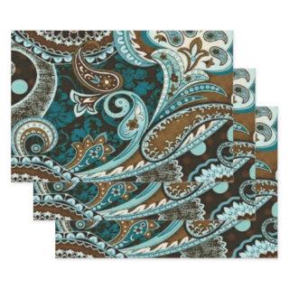Turquoise Brown Vintage Paisley New  Sheets