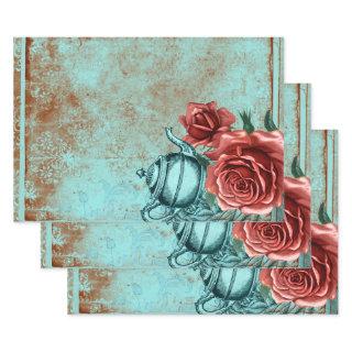 Turquoise Floral Teapot  Sheets