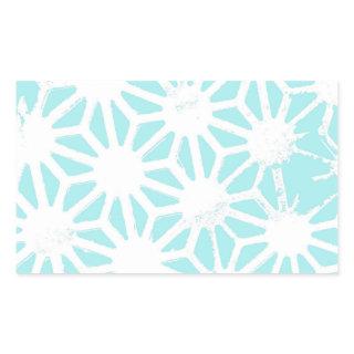 Turquoise geometric pattern rectangular sticker