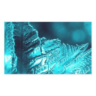 Turquoise Ice Photograph Rectangular Sticker