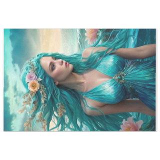 Turquoise Mermaid of the Sea decoupage paper v1