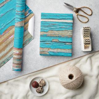 Turquoise Paint On Weathered Wood