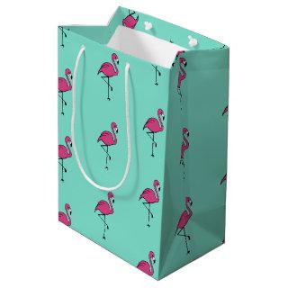 Turquoise Retro Pink Flamingo Gift Bag