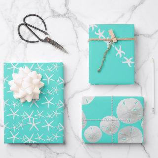 Turquoise Starfish Sand Dollars  Sheets