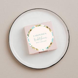 Turquoise Sunflower Checkerboard Bridal Shower  Classic Round Sticker