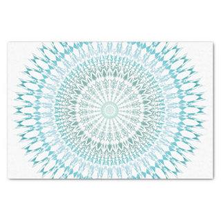 Turquoise White Geometric Modern Mandala Tissue Paper