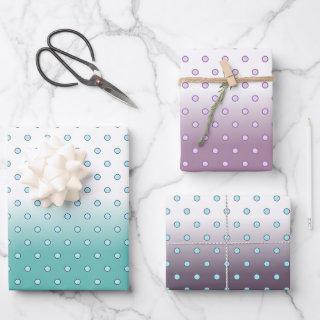 Turquoise White Violet Gradient Polka Dots Pattern  Sheets