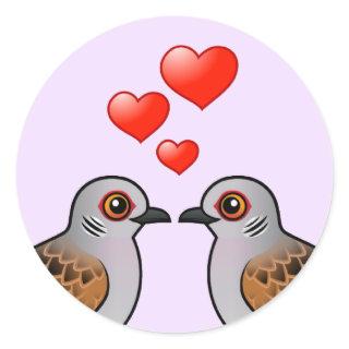 Turtle Doves in Love Classic Round Sticker