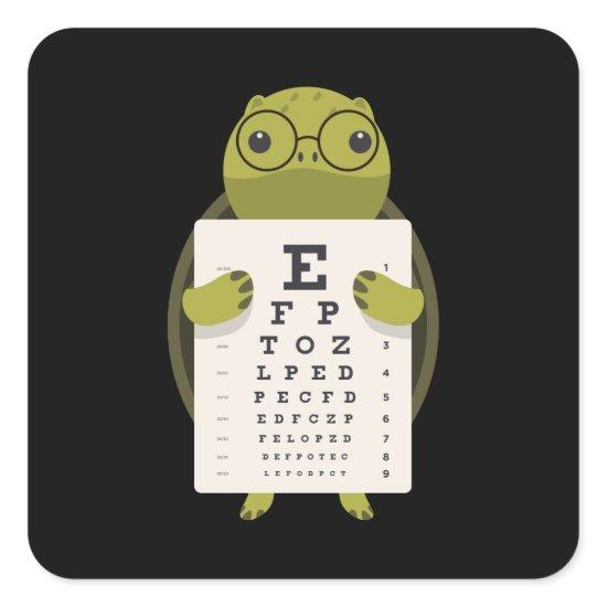 Turtle Eye Chart Square Sticker