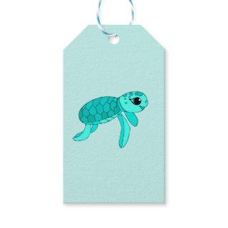 Turtley cool baby sea turtle gift tags