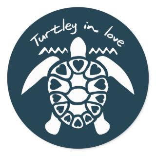 Turtley In Love - Turtle Classic Round Sticker