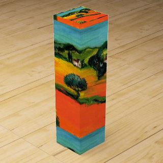 TUSCANY LANDSCAPE WITH SUNFLOWERS WINE GIFT BOX