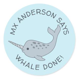 Tusked Narwhal Whale Done Stickers