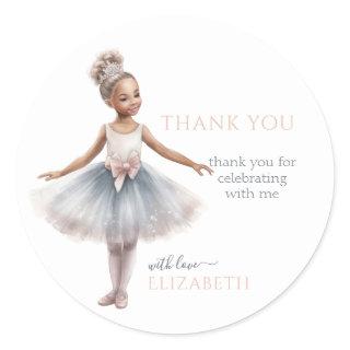 Tutu Cute Elegant Ballerina Watercolor Birthday Classic Round Sticker
