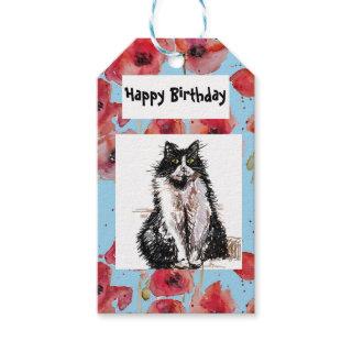 Tuxedo Cat Love You Black and White Cats Girls Gift Tags