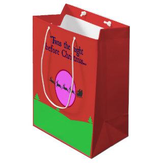 Twas The Night Before Christmas All Through Skies Medium Gift Bag