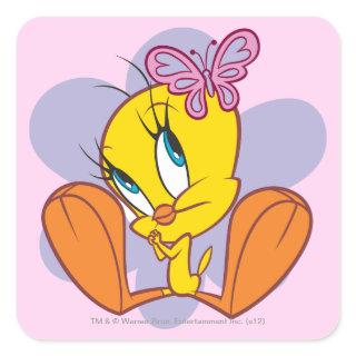 TWEETY™ and Butterfly Square Sticker