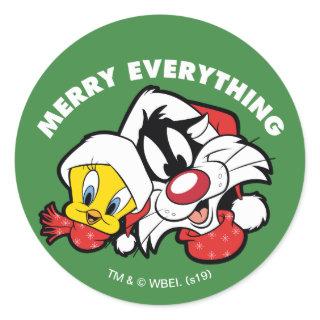 TWEETY™ & SYLVESTER™ "Merry Everything" Classic Round Sticker