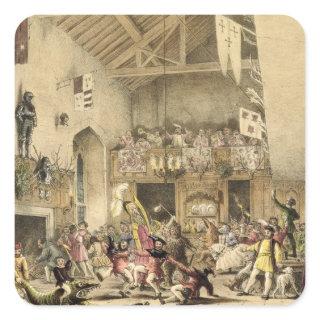 Twelfth Night Revels in the Great Hall, Haddon Hal Square Sticker